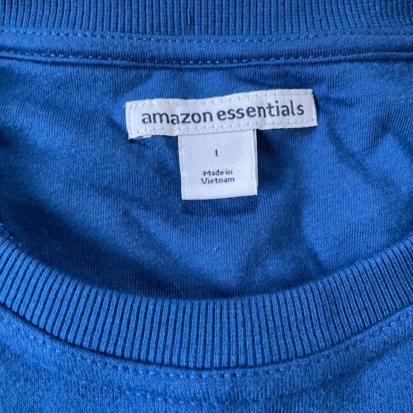 Amazon Essentials Men's Long-Sleeve Crewneck Fleece Blue Sweatshirt Size Large - Picture 2 of 5